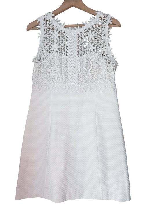 Lilly Pulitzer Dresses & Skirts - SOLD Lilly Pulitzer Breakers Resort White Mini Dress 8 Lace Top Sleeveless Shift